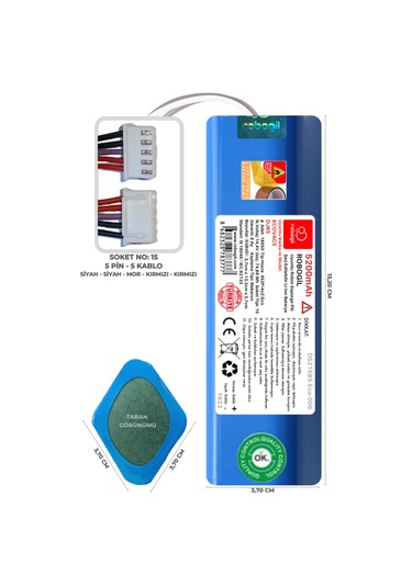 Ecovacs Dj65 5200mah Uyumlu Robot Süpürge Pili D5215bs-eco-006