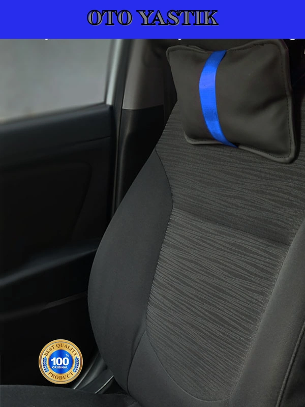 Mercedes Gl X166 2012 Ve Sonrası - 5 Kişi Oto Koltuk Mavi Şerit Boyun Yastığı 2 Adet