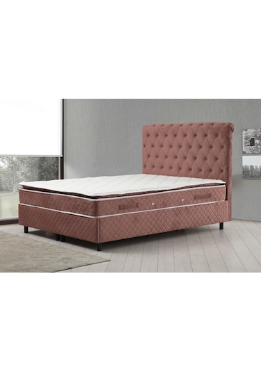 150x200 Sonata Baza+başlık+vassi Pedli Yatak Gül Kurusu