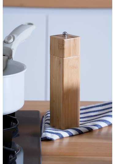 Bambu Kare Değirmen - 20 Cm Kahverengi