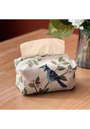 C-avrupa Retro Doku Kutusu Saklama Çantası Yüksek Kaliteli Peçete Tutucu Katlanabilir Doku Kutusu Ev Ofis Masaüstü Nakış Saklama Kutusu