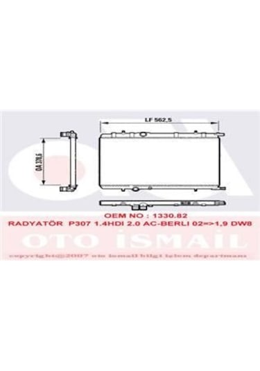 VALEO 732892 Su Radyatörü 206 307 01- Partner 2003 Yeni Model / Xsara C4 2.0 HDI 2.0 1.4