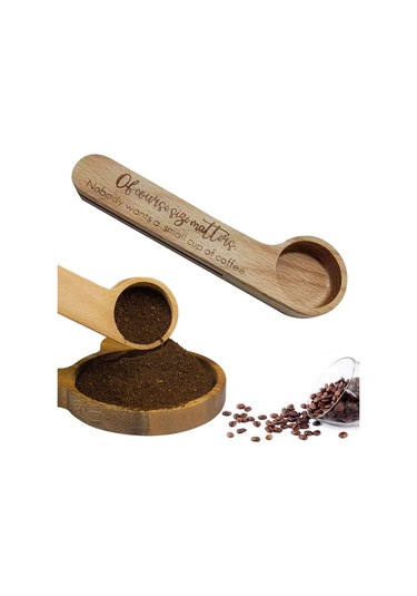 Suntek Magideal 2 In 1 Ahşap Kahve Kepçesi Ve Çanta Klipsi Stil-b