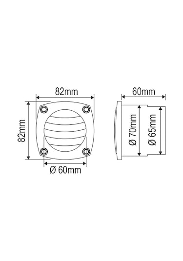 Tekne/Karavan Havalandırma Izgarası 65-70mm Beyaz