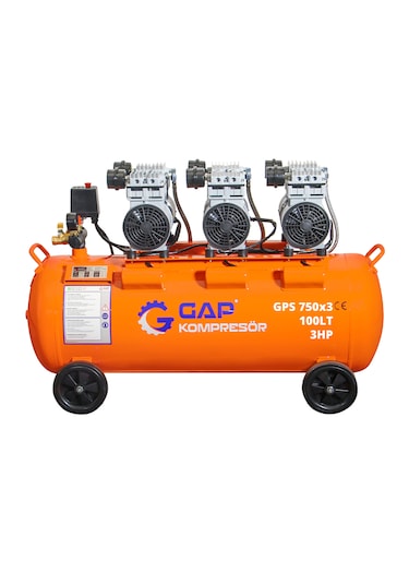 Hava Kompresörü Sessiz Ve Yağsız 100lt Gps750x3