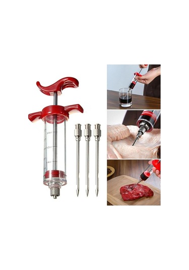 Trendooze Siyah Gıda Sınıfı Barbekü Et Şırıngası - Dış Mekan Lezzet Enjektörü