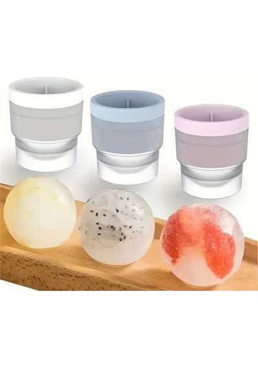 Didadodo Yuvarlak Silikon Kalıp, Çok Renkli Buzluk Kovası - Ev Yapımı Çok Renkli Çok Renkli