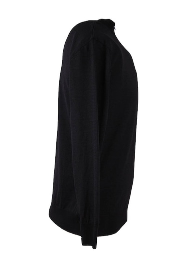 Trender Yarım Fermuarlı Siyah Erkek Kazak Alp01 Siyah