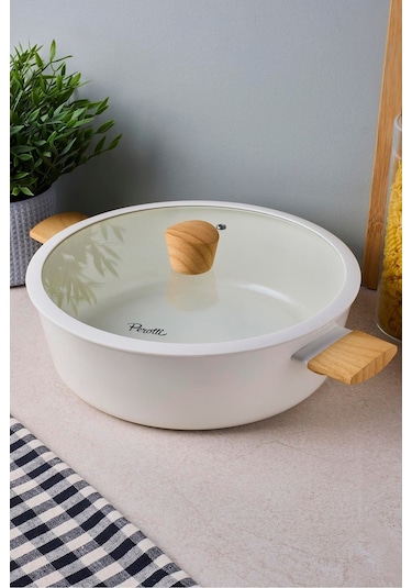 Danish Cook Beige İndüksiyon Tabanlı Karnıyarık Tencere 28 Cm Bej Bej