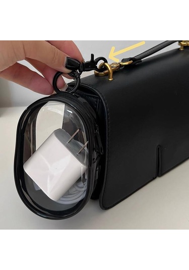 1 Adet Açık Hava Seyahat Veri Kablosu Saklama Kutusu Taşınabilir Koruyucu Kapak Düzenleyici Kutusu Çok İşlevli Kulaklık Veri Kablosu Siyah