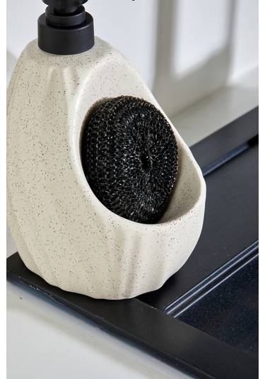 Cooker 180 Ml Seramik Süngerlikli Sıvı Sabunluk Ckr3559 Bej