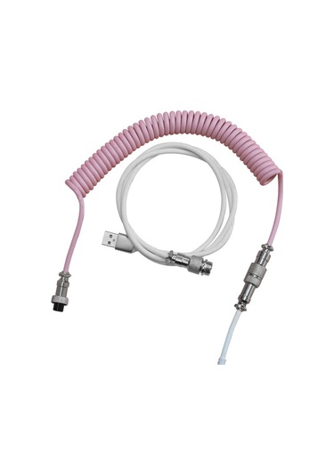 Sones Ajazz Al60 Usb - Type-c/usb-c Klavye Uzatma Hattı Tek Delikli Konnektör, Kablo Uzunluğu: 2,3 M Şeftali Pembesi