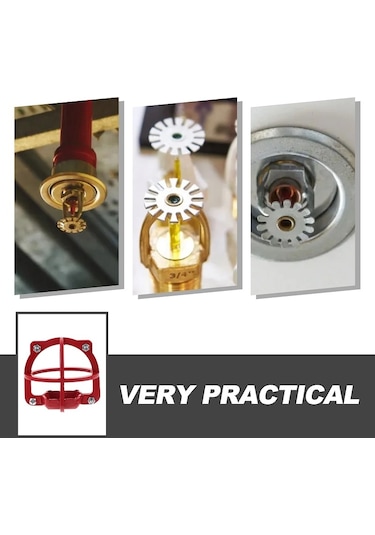 Sones Sökülemeyen Yangın Sprinkler Başlığı Koruyucu Kapak Braketi, Stil: Kırmızı 6 Noktalı Sprinkler İçin