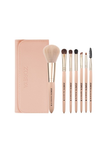 Sones Zoreya 7'si 1 Arada Makyaj Fırçası Seti Fırça Allık Fırçası Fondöten Fırçası Makyaj Fırçası Çantası Yeni Ten Rengi