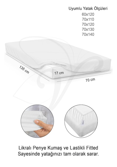 %100 Organik Pamuk Penye Lastikli Bebek Çarşafı
