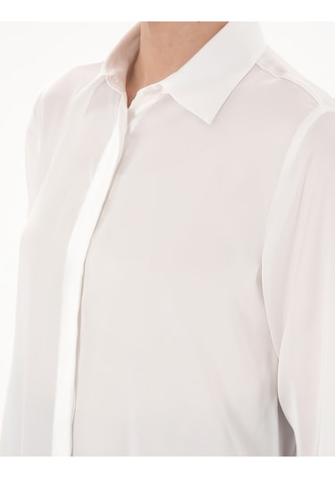 Pierre Cardin Kadın Ekru Gömlek Desenli 50313588-vr019 Ekru