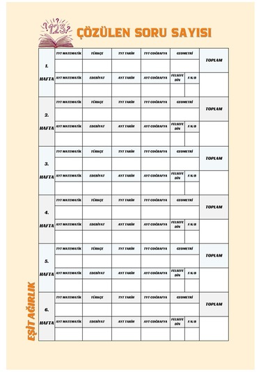 Hedef Üniversite Eşit Ağırlık Öğrencileri İçin Planlama Defteri-benim Hikayem Gri