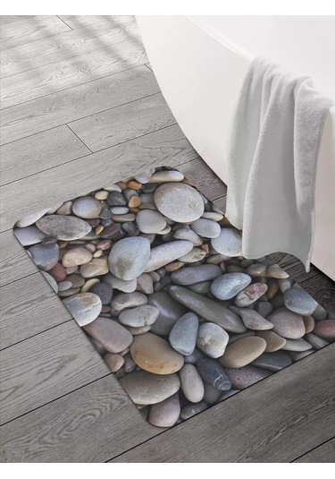 Joyarty Banyo Ve Tuvalet Paspası 58x38 Cm "deniz Çakılı" 241478636 Gri
