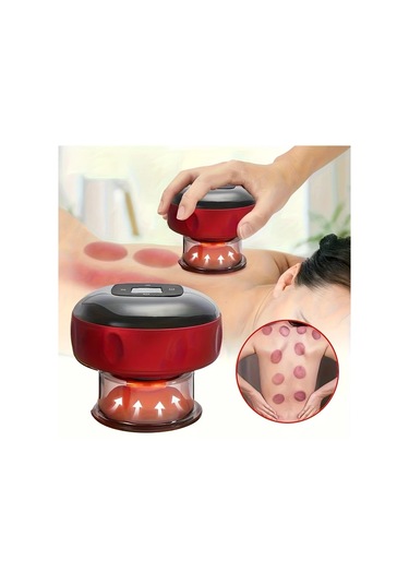 Gateesat Kırmızı Elektrikli Vakup Makinesi Usb-c Şarjlı 800mah Taşınabilir Vücut Masaj Aleti Kırmızı