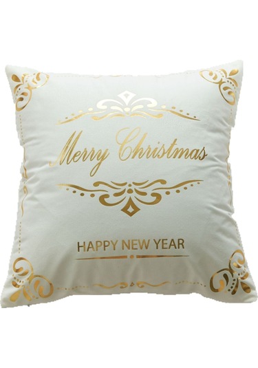 Cartoon Hand-painted Style Christmas Decorative Pillow No.142 Ekru