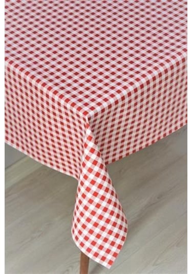 Elyaf Astarlı Silinebilir Muşamba Masa Örtüsü Minipötikare-kırmızı