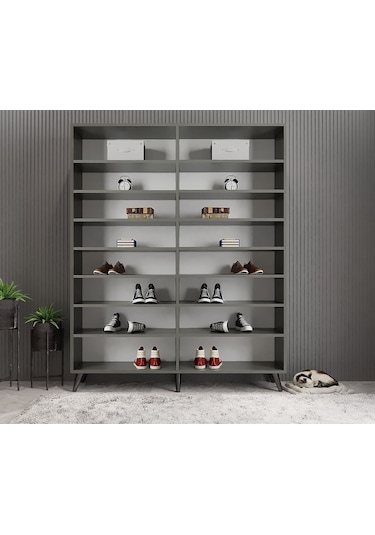 Duke 4 Kapaklı Ayakkabılık Füme Beyaz 160 Cm M2