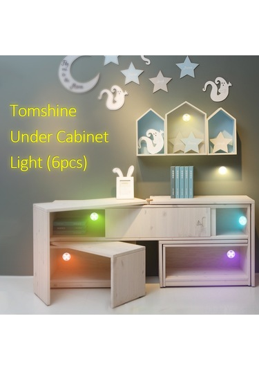 Yaozixa 6'lı Kablosuz Rgbw Led Dolap Lambası, 10 Seviye Parlaklık, 2 Kumanda İle Renk Ve Mod Ayarlama, Zamanlayıcı Fonksiyonu Diğer