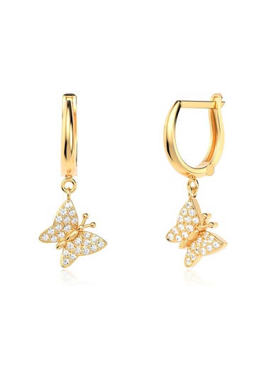 Minik Kelebek Altın Kaplama Gümüş Küpe