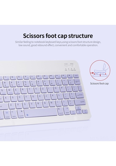 Springsun 10.1 İnç Kablosuz Bluetooth Klavye - 3 Sistem Uyumlu, Şarj Edilebilir, Taşınabilir Ve Renk Seçenekli