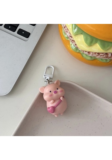 Jettıng Sevimli 3d Piggy Anahtarlık Çanta Ve Telefon Aksesuarıkırmızı
