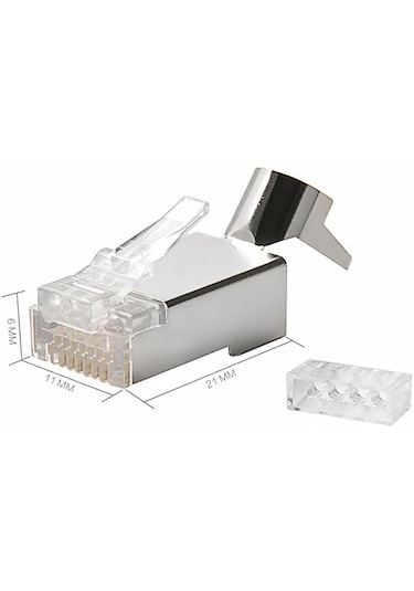Cat7 Ftp Rj45 Metal Yeninesil Jack 100'lü Paket