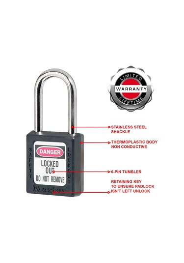 Master Lock Ml410blk Çeşitli Asma Kilit Girdi, Siyah