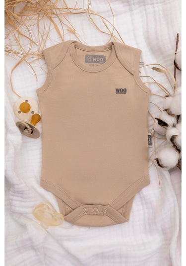 Woo Baby Taş Askılı Body-zıbın 6-9m 68 Cm Taş Rengi