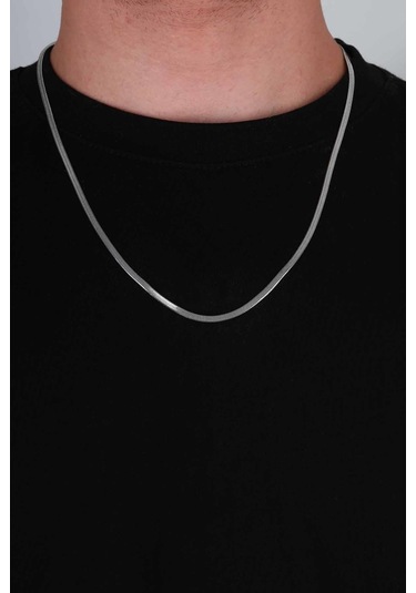 Gümüş Pazarım İtalyan Zincir Erkek Çelik Kolye