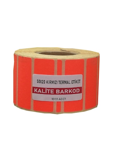 50x20 Mm Kırmızı Termal Barkod Etiket