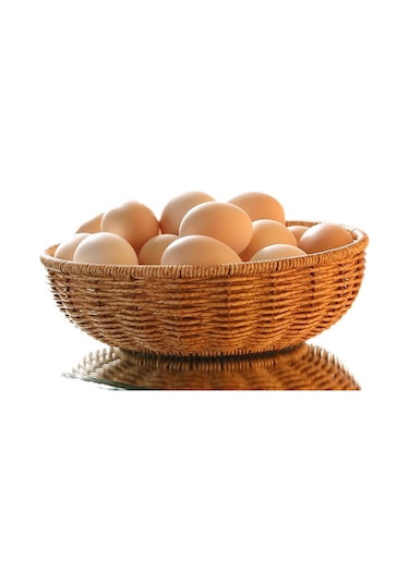 Suntek Rattan Ekmek Sepeti Taklit Dokuma Sepet Çok Amaçlı 20cmx6.5cm Diğer