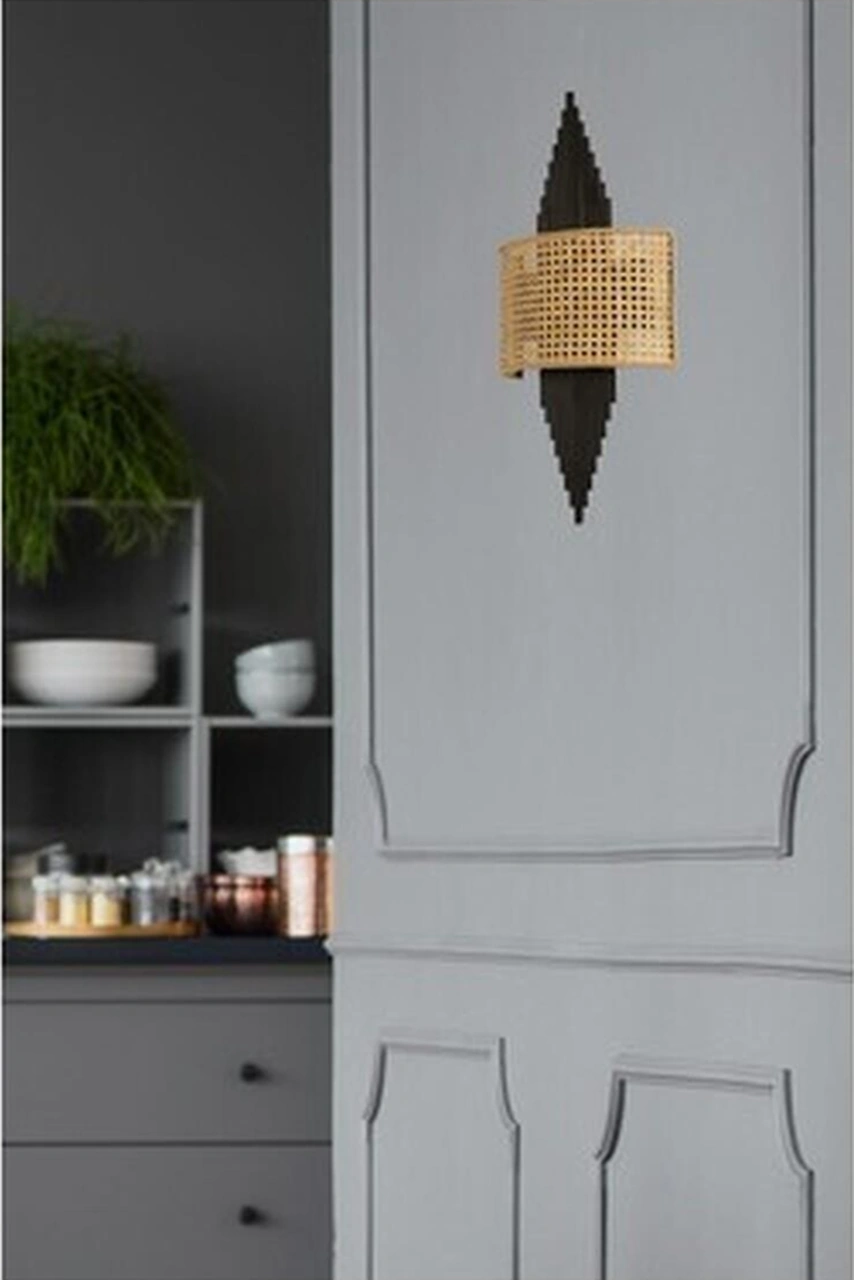 Lumexx Hande Siyah Oval Rattan Abajurlu Aplik Renkli