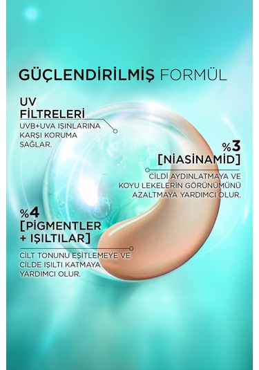 L'Oréal Paris Bright Reveal Koyu Leke Karşıtı Renkli Fluid Günlük Yüz Güneş Kremi SPF50+ Light 50 ML