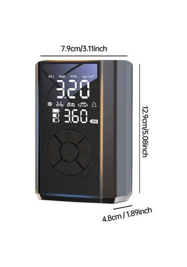 Boatshop1 Jkuoo Akıllı Led Dijital Taşınabilir Lastik Pompası 36v Usb Şarj Bisiklet Motosiklet Araba