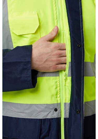 Kışlık İş Güvenliği Parkası Neon En Iso 13688 20471 343 Linum F.sarı-lacivert