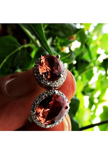 Zultanit Oval Gümüş Kadın Kolye Küpe Seti