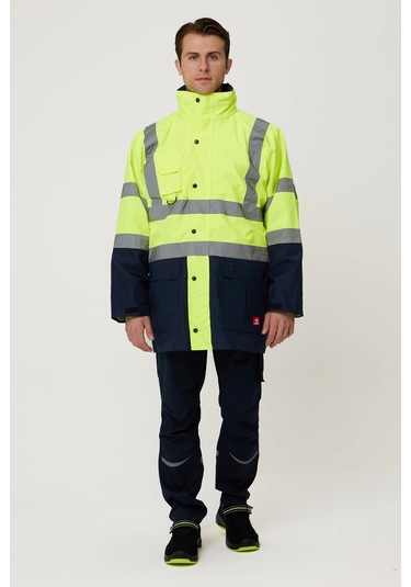 Eradium 5n1 Reflektörlü İş Güvenliği Parkası F.sarı-lacivert