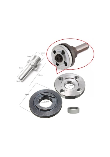 Matkap Disk Adaptörü Spiral Taşlama Somunlu Disk Bağla Montaj Mil