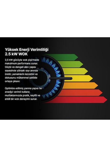 Tecna AO 704WSC Cam 4 Gaz+1 Wok Gözlü Ankastre Ocak