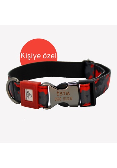 İsimli- Kişiye Özel Orta Ve Büyük Irk Ayarlanabilir Tasma Krmsyh