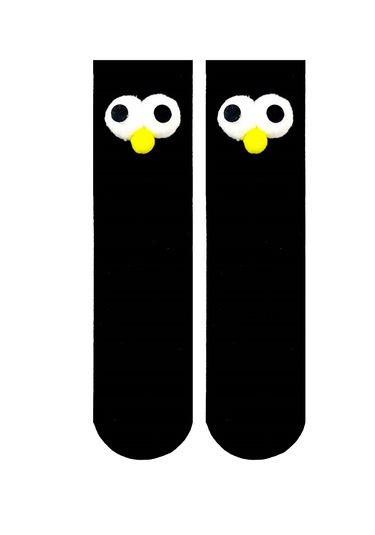 Pörtlek Gözlü Eğlenceli Komik Çorap Siyah