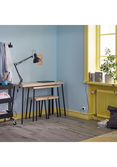 Frıdnas Mutfak Masası Takımı, Huş-siyah, 2 Tabureli