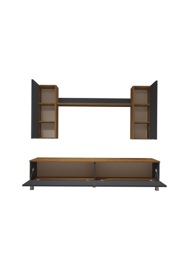 Decoraktiv Eko 7 Mdf Std Krom Ayaklı Tv Ünitesi Tv Sehpası Pera - Antrasit