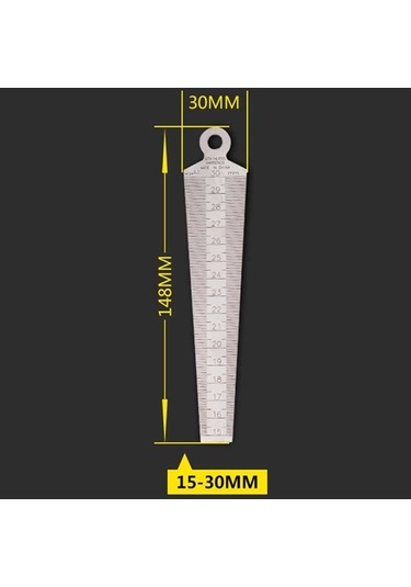 Dancemonkey Kama Feeler 15-30mm Paslanmaz Çelik Cetvel Muayene Konik Ölçer Diğer