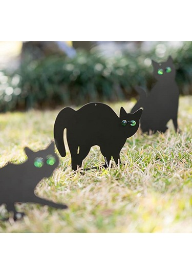 3'lü Kedi Figürü Zemin Dekorasyon Seti 2d Gerçekçi Yansıtıcı Gözlü Yavru Kedi